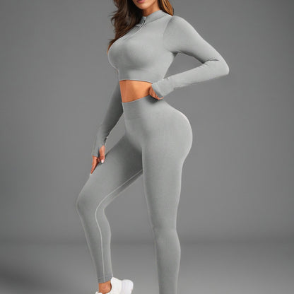 Yoga suit high-end women's hip-lifting yoga pants yoga top long-sleeved tight sportswear suit autumn