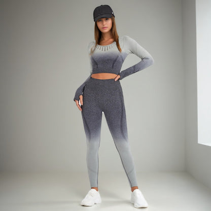 Sports Fitness Clothes, Yoga Clothes Set, High-end Yoga Clothes, Lulu Same Women's Sports Clothes, Women's Spring and Autumn Suits