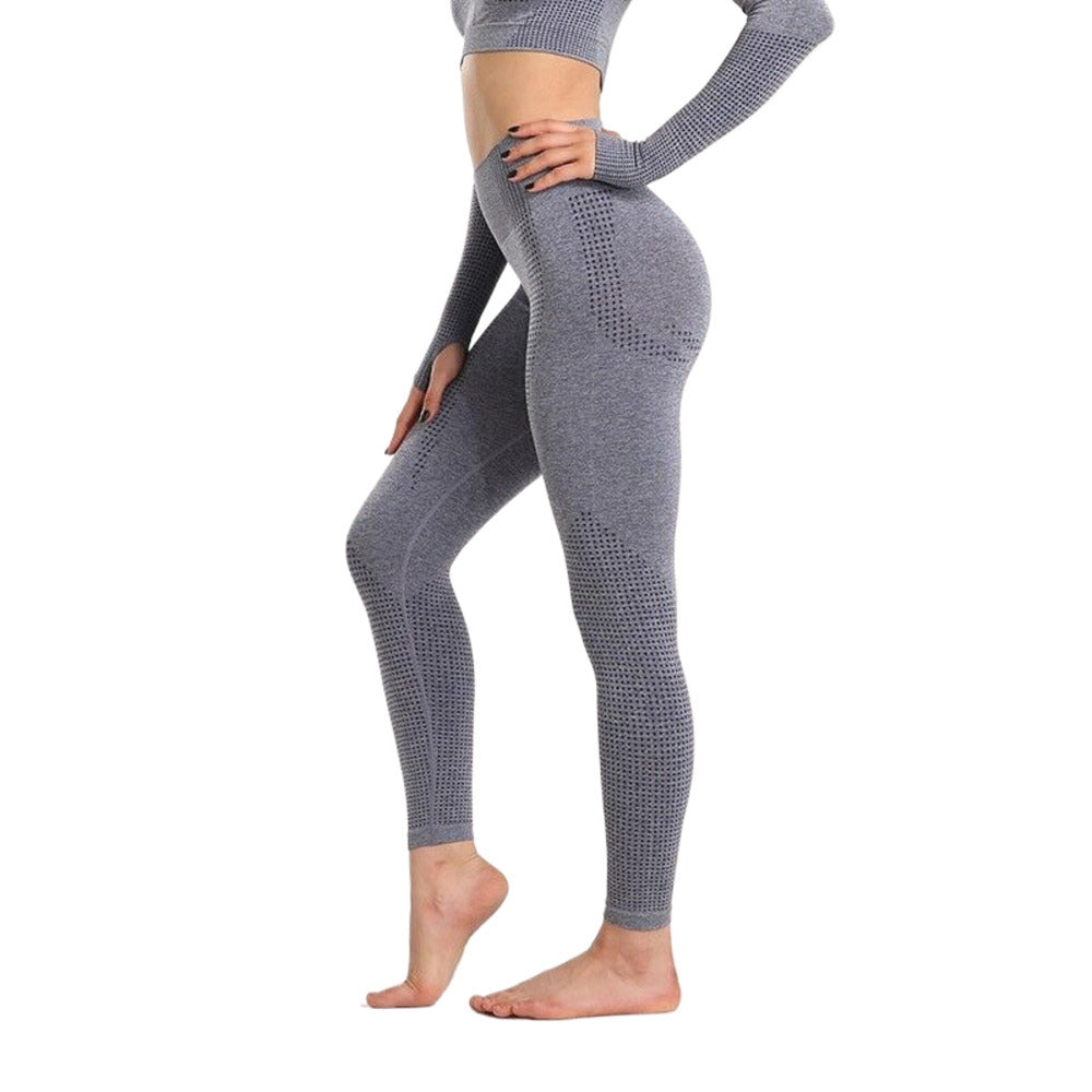 Yoga Pants No Embarrassment Line High Waist Trousers Wear Sports Knitted Yoga Pants B Seam Fitness Pants Women Peach Buttocks