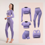 Explosive Yoga Suit Seamless High-waisted Running Hip Pants Suit Quick-drying Long-sleeved Sportswear Women's Suit