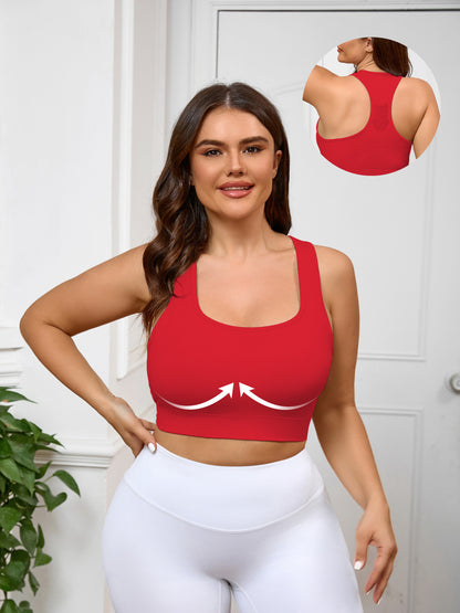 Large Size Sports Bra Wholesale, Yoga Bra Integrated Fixed Cup with Chest Pad Summer Shock-proof Fitness Bra