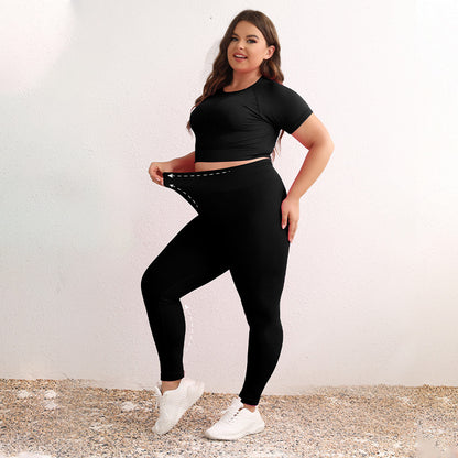 Popular Yoga Clothes Set Wholesale Seamless Tie-dye Yoga Clothes Set Lulu Same Fitness Running Short Sleeves