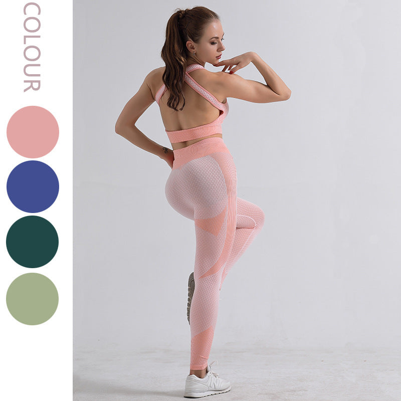 Yoga Suit Summer Suit Slightly Fat Fitness Vest Trousers Fitness Suit Girls Summer Sports Suit