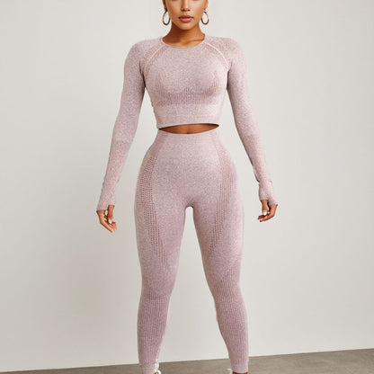 Quick-drying Seamless Yoga Suit, Shockproof Yoga Hollowed-out Vest, Women's High-waisted Hip-lifting Fitness Trousers