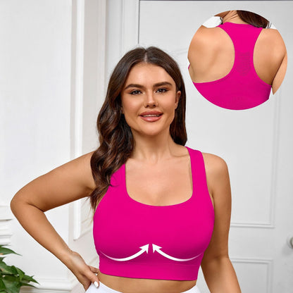 Large Size Sports Bra Wholesale, Yoga Bra Integrated Fixed Cup with Chest Pad Summer Shock-proof Fitness Bra