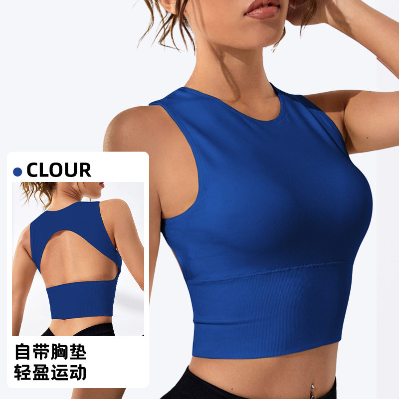 Sports Vest Women's Outer Wear Anti-sagging Fitness Yoga Vest Yoga Suit Women's Top Running Quick-drying I-shaped Vest