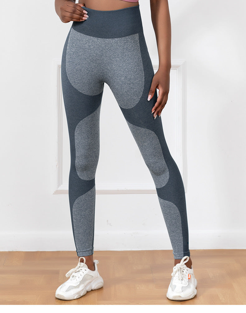 Black Yoga Pants Sports High Quality Shark Pants Dark Pattern Fitness Pants Women's No Embarrassment Line Peach Buttocks Quick Drying