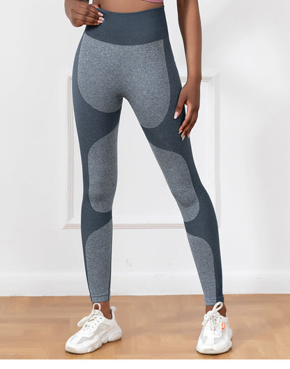 Yoga Pants No Embarrassment Line High Waist Trousers Wear Sports Knitted Yoga Pants B Seam Fitness Pants Women Peach Buttocks