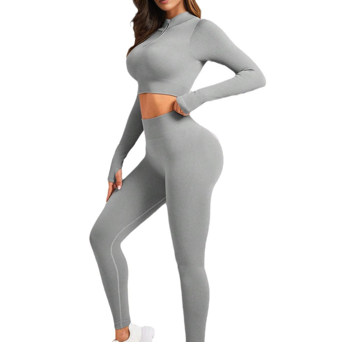 Yoga suit high-end women's hip-lifting yoga pants yoga top long-sleeved tight sportswear suit autumn