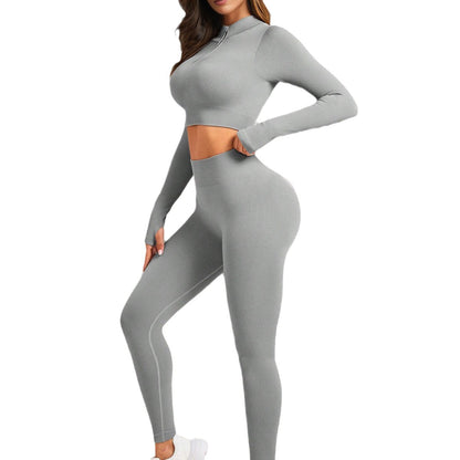 Yoga suit high-end women's hip-lifting yoga pants yoga top long-sleeved tight sportswear suit autumn