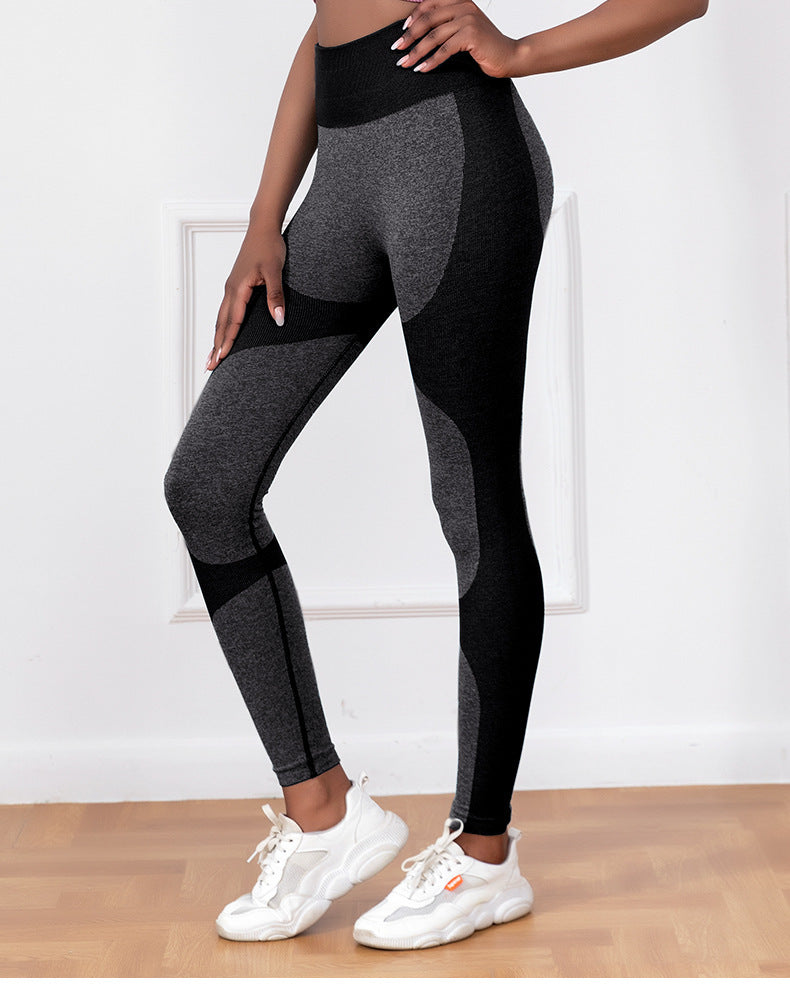 Black Yoga Pants Sports High Quality Shark Pants Dark Pattern Fitness Pants Women's No Embarrassment Line Peach Buttocks Quick Drying