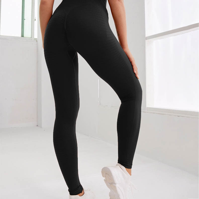 Black Yoga Pants Sports High Quality Shark Pants Dark Pattern Fitness Pants Women's No Embarrassment Line Peach Buttocks Quick Drying
