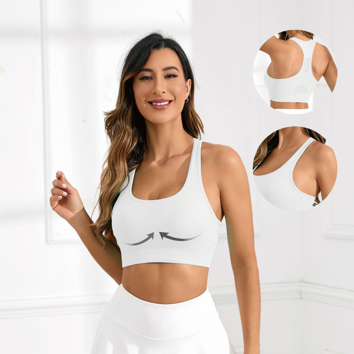 Sports Vest, Women's Fitness, Shockproof, Fixed Cup, Non-Running Cup, Yoga Underwear, Women's Vest, Integrated Backless Yoga Wear