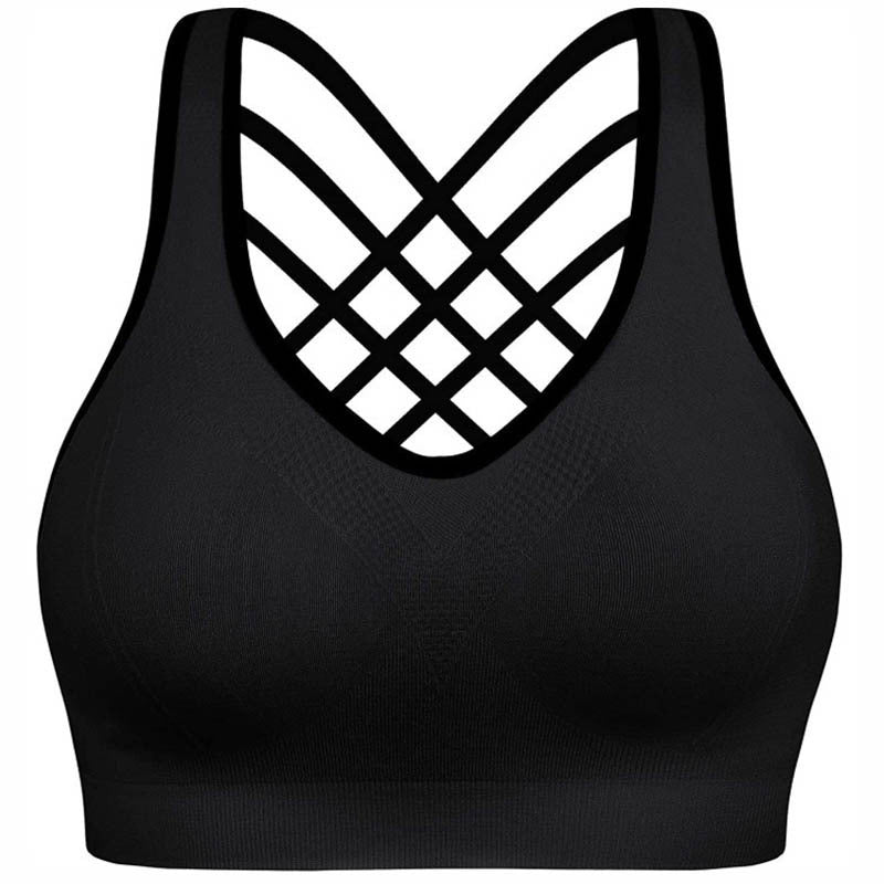 Sports Bra Women's Comfortable Non-wire Gathering Fitness Wear Running Yoga Bra Medium High Strength Shockproof Bra