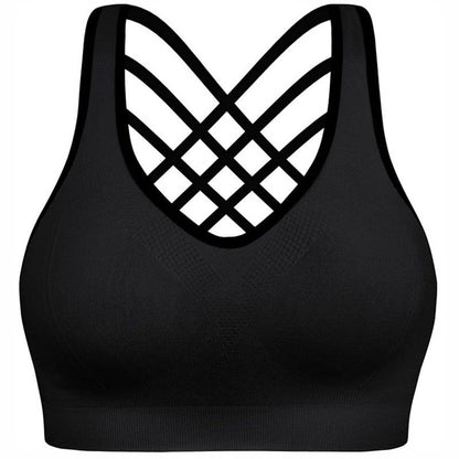 Sports Bra Women's Comfortable Non-wire Gathering Fitness Wear Running Yoga Bra Medium High Strength Shockproof Bra