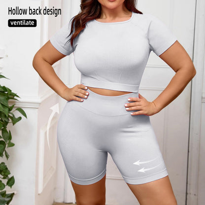 Large Size Yoga Suit Women's Quick-drying Summer High-strength Tight Suit Large Size Fitness Suit Women's Fat 100kg
