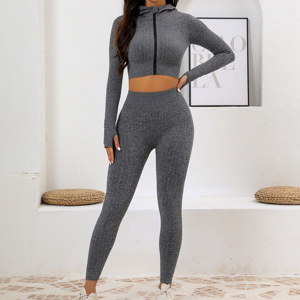 Morning Running Suit Women's Running Suit Yoga Suit Women's Two-piece Suit New High-end Sports Suit Autumn Coat