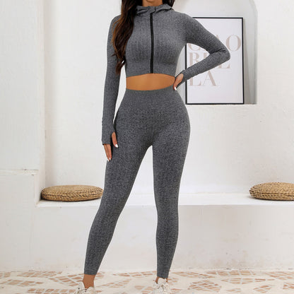 Morning Running Suit Women's Running Suit Yoga Suit Women's Two-piece Suit New High-end Sports Suit Autumn Coat