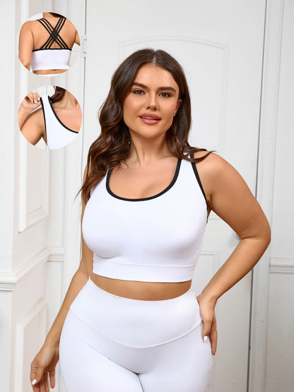 Large Size Fitness Underwear Women's High-intensity Beauty Back Fitness Bra Seamless Thin Sports Beauty Back Sling Fixed Cup Women