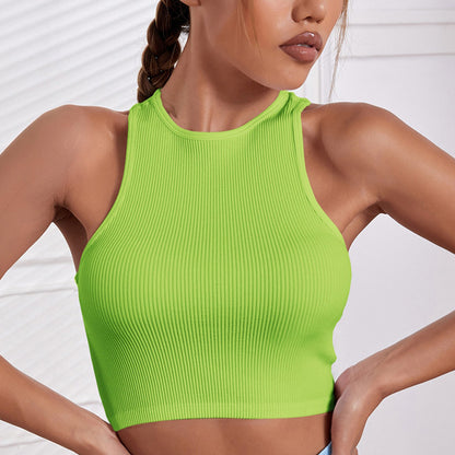 European and American INS Hot-selling Yoga Vest Women's Top Quick-drying Outer Wear Integrated Sports Underwear Versatile Fitness Vest